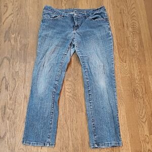 Classic Denim Jeans Sz 14 So Soft ! Thin Faded Glory Comfy Vintage Bohemian Look